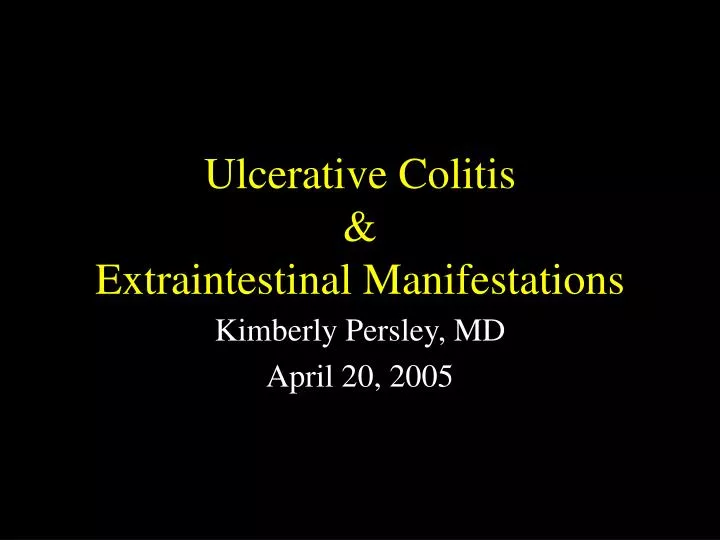 ulcerative colitis extraintestinal manifestations