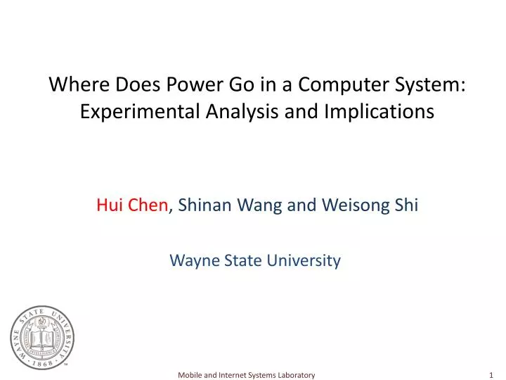where does power go in a computer system experimental analysis and implications