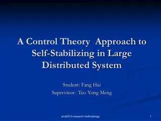 A Control Theory Approach to Self-Stabilizing in Large Distributed System