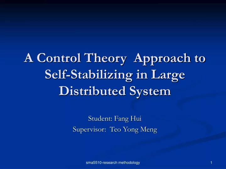 a control theory approach to self stabilizing in large distributed system