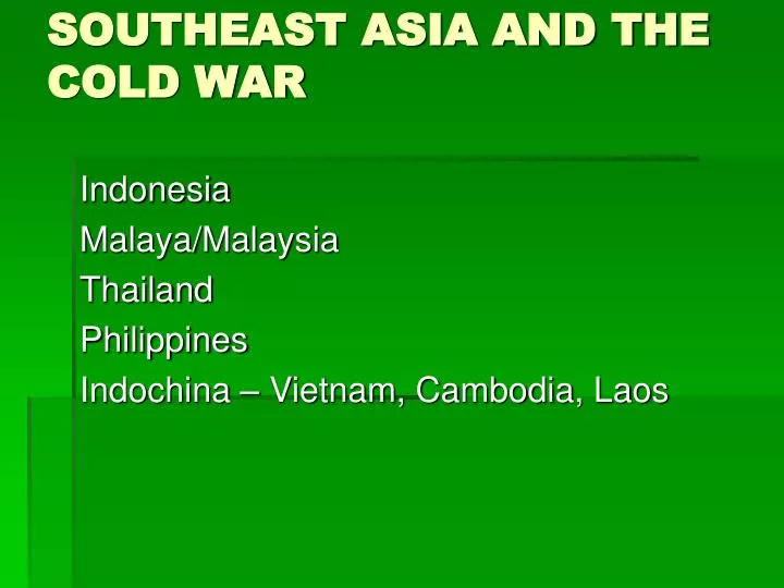 southeast asia and the cold war