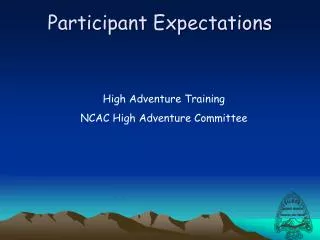 Participant Expectations