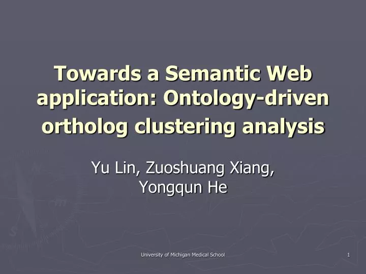 towards a semantic web application ontology driven ortholog clustering analysis