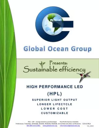 HIGH PERFORMANCE LED (HPL) SUPERIOR LIGHT OUTPUT LONGER LIFECYCLE LOWER COST CUSTOMIZABLE