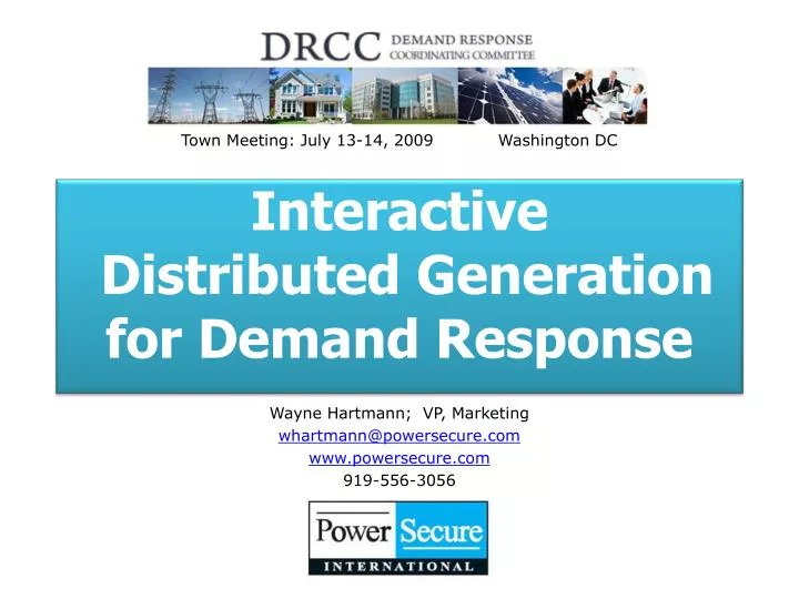 interactive distributed generation for demand response