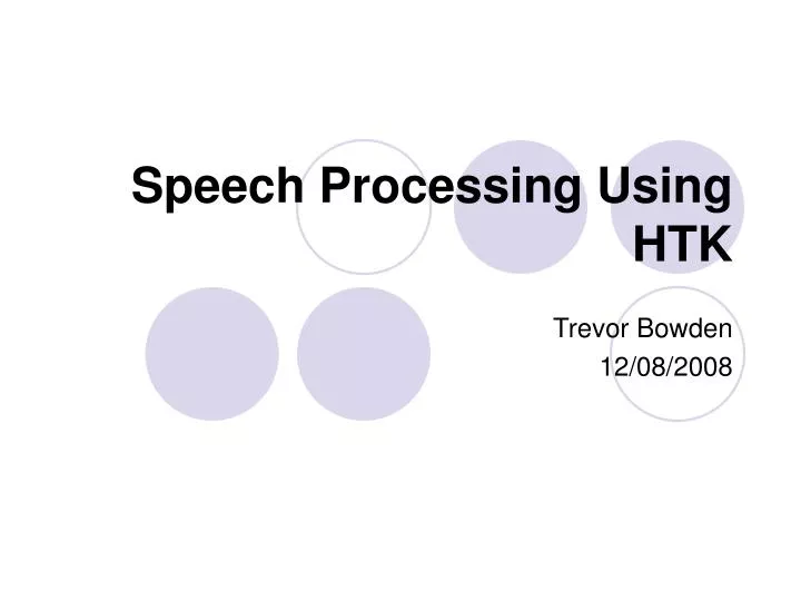 speech processing using htk