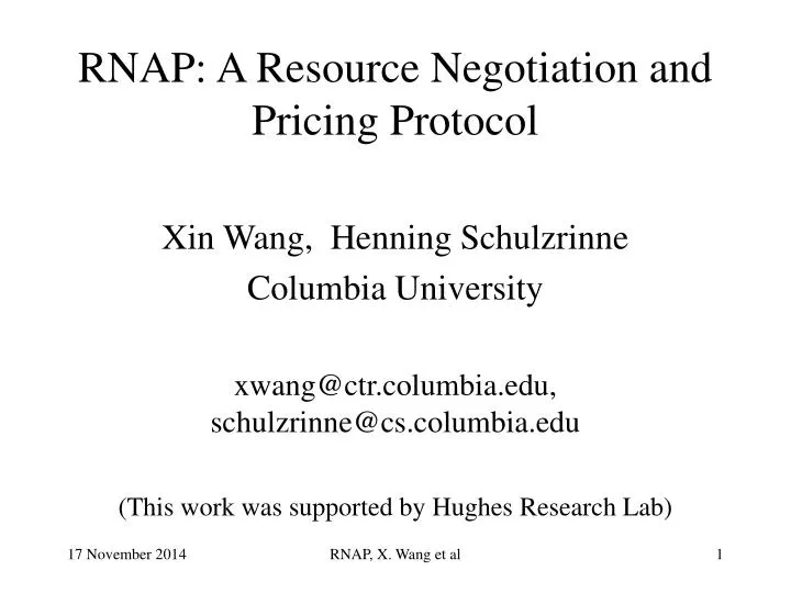 rnap a resource negotiation and pricing protocol