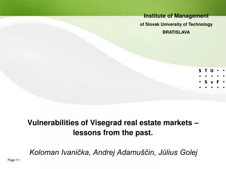 vulnerabilities of visegrad real estate markets lessons from the past
