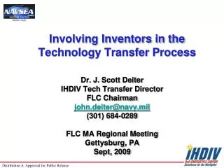 Involving Inventors in the Technology Transfer Process