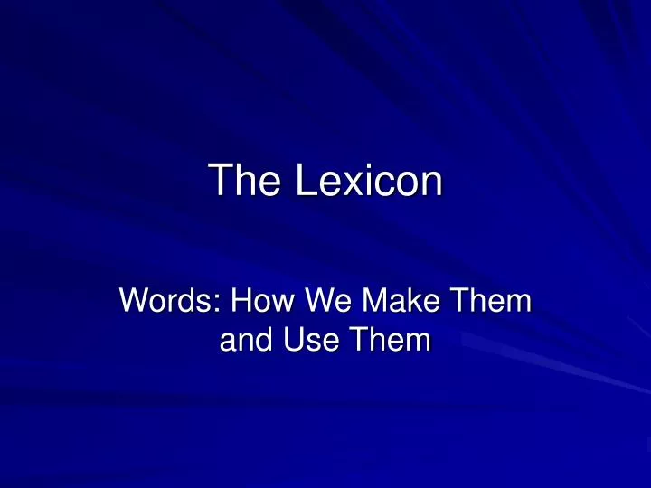 the lexicon