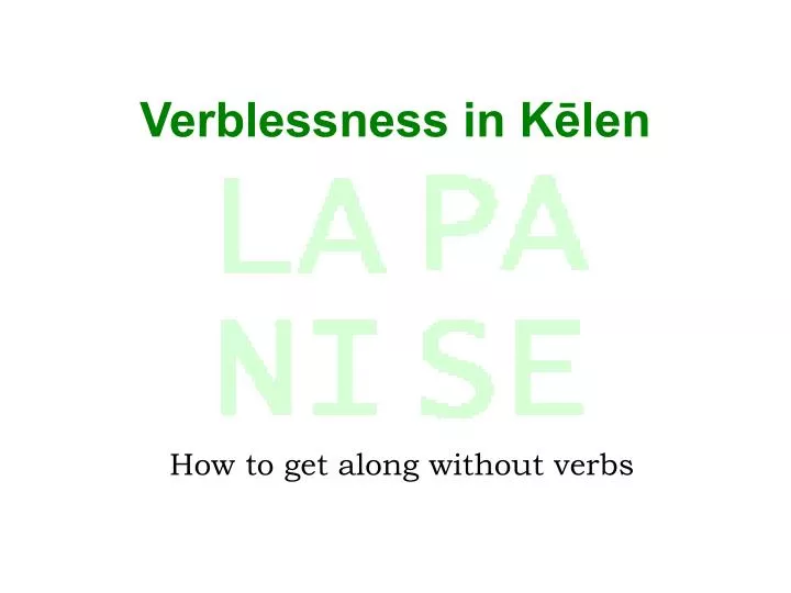how to get along without verbs