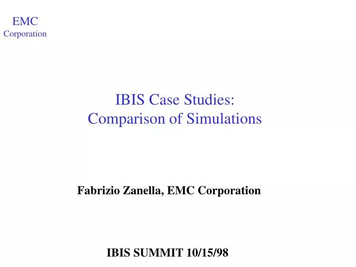 ibis case studies comparison of simulations