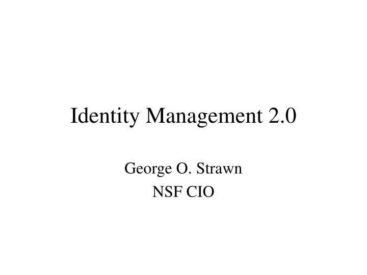 identity management 2 0