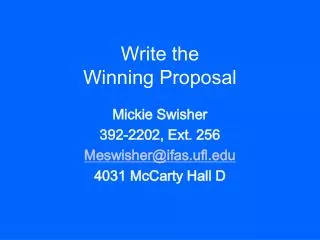Write the Winning Proposal