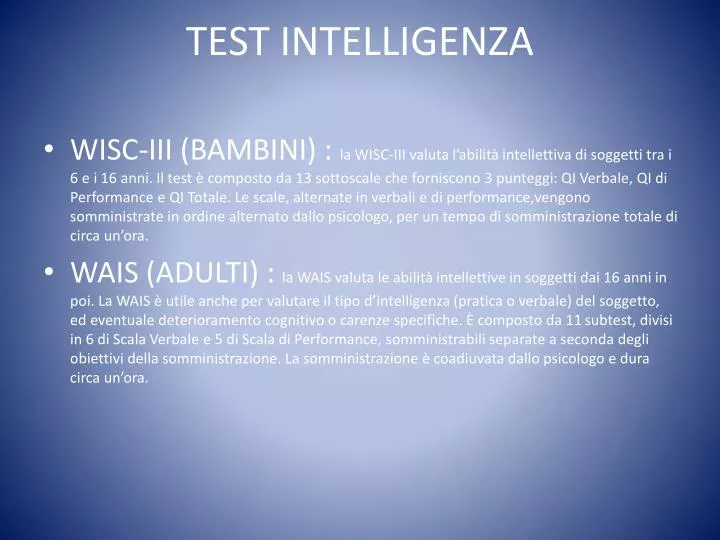 test intelligenza
