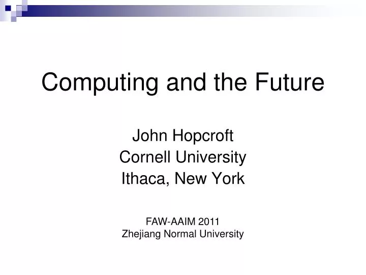 computing and the future