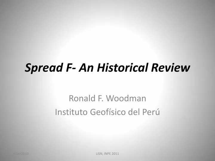 spread f an historical review