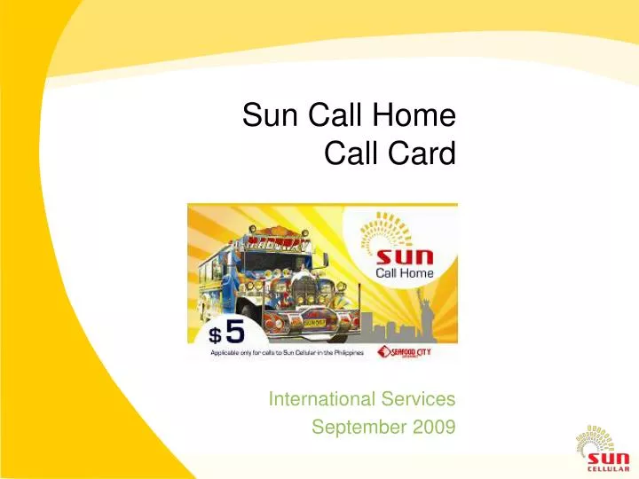sun call home call card