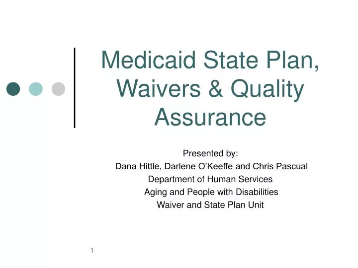 medicaid state plan waivers quality assurance