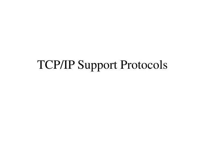 tcp ip support protocols