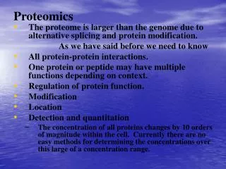 Proteomics