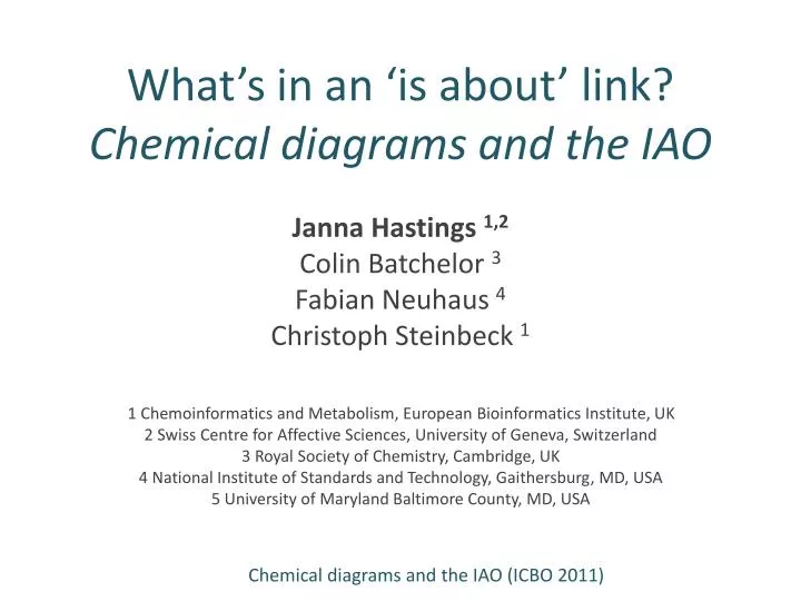 what s in an is about link chemical diagrams and the iao