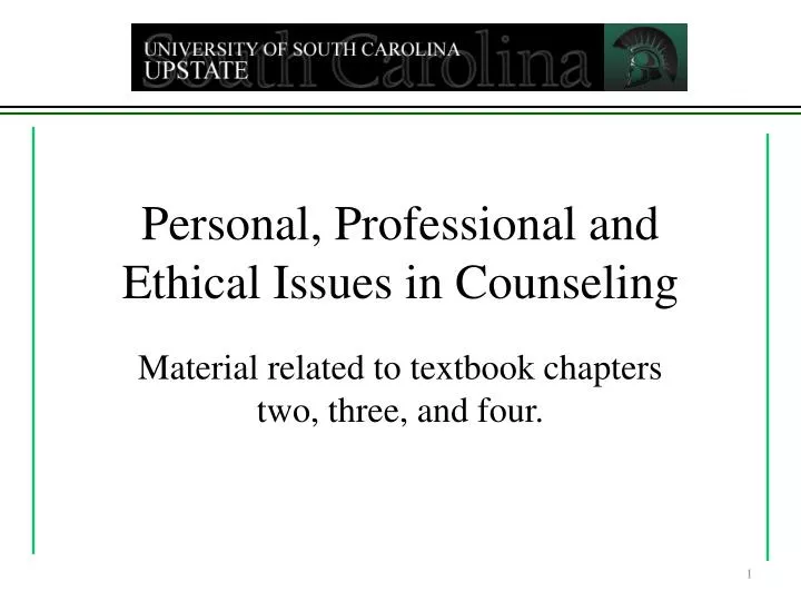 personal professional and ethical issues in counseling