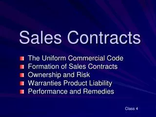 Sales Contracts