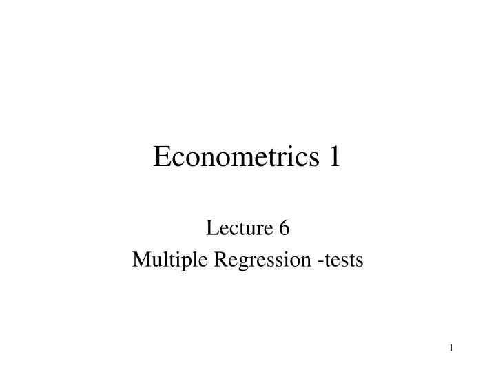econometrics 1