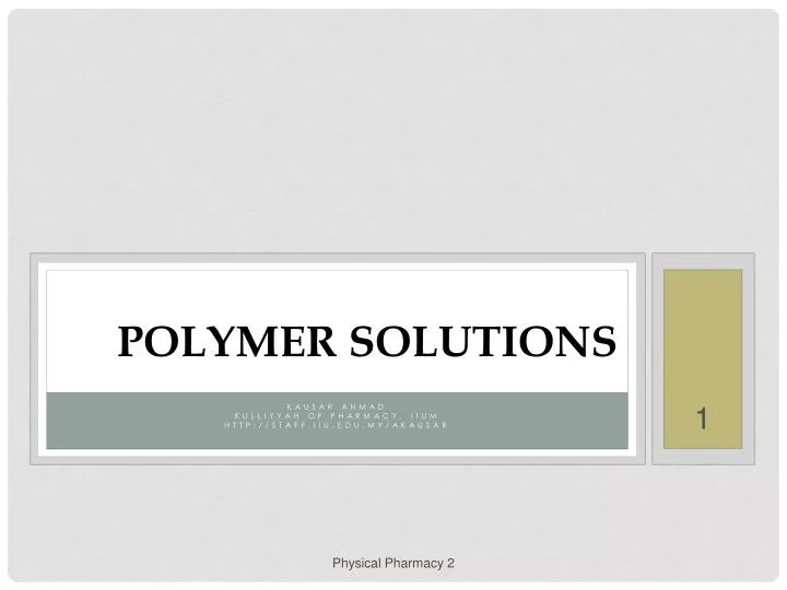 polymer solutions