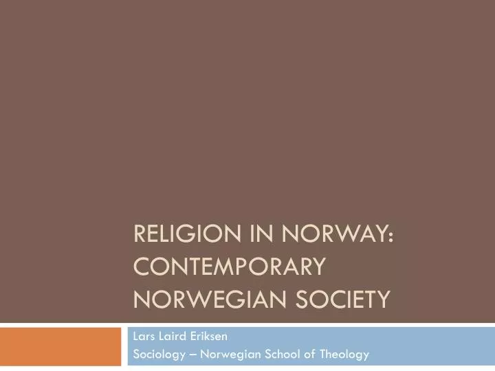 religion in norway contemporary norwegian society