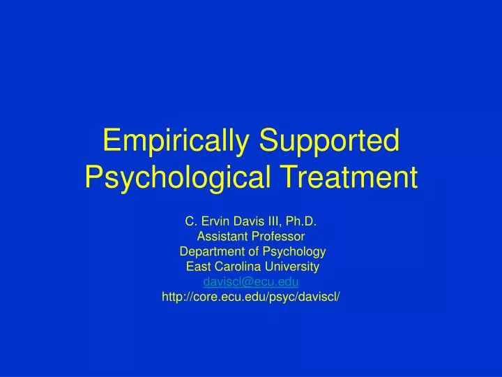 empirically supported psychological treatment