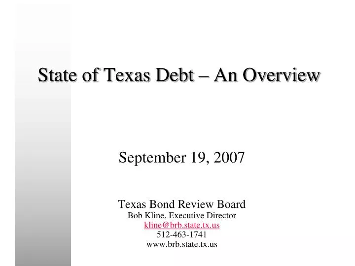 state of texas debt an overview