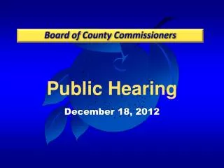 Public Hearing December 18, 2012