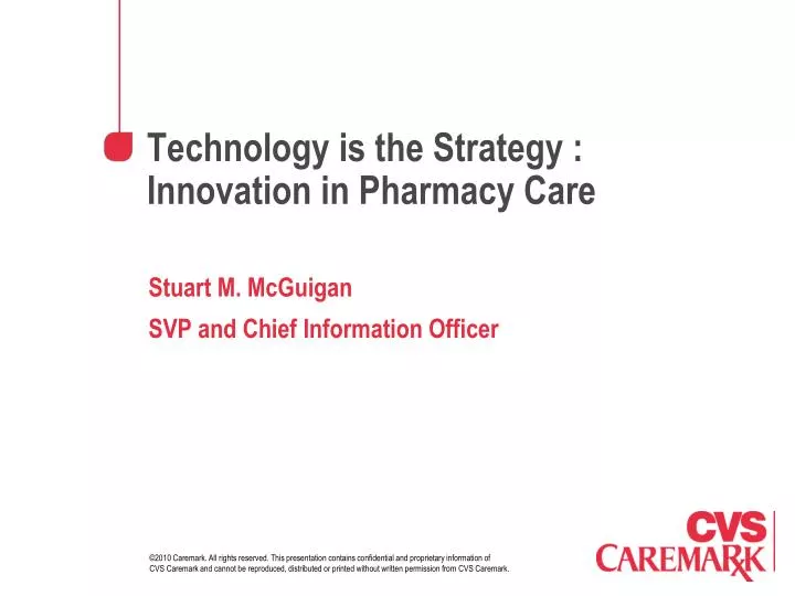 technology is the strategy innovation in pharmacy care