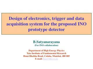 Design of electronics, trigger and data acquisition system for the proposed INO prototype detector