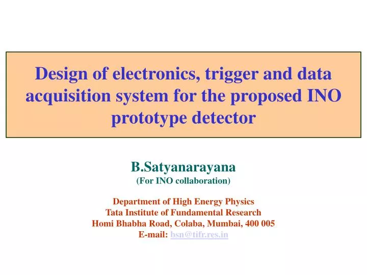 design of electronics trigger and data acquisition system for the proposed ino prototype detector