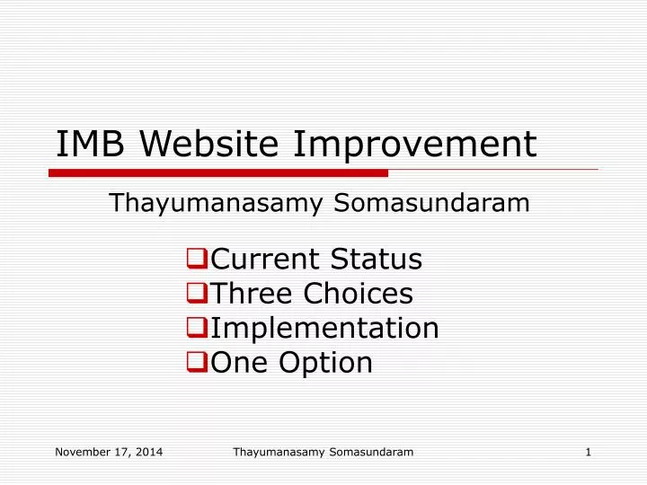 imb website improvement