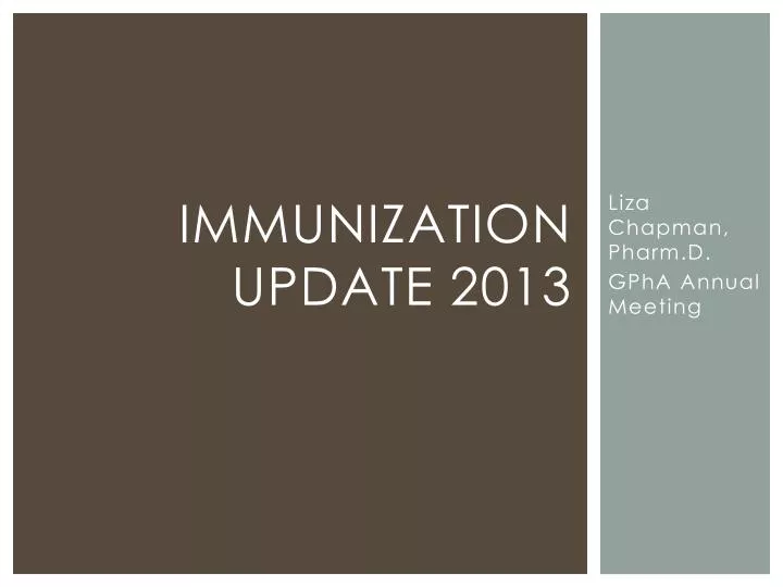 immunization update 2013