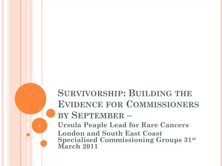 survivorship building the evidence for commissioners by september