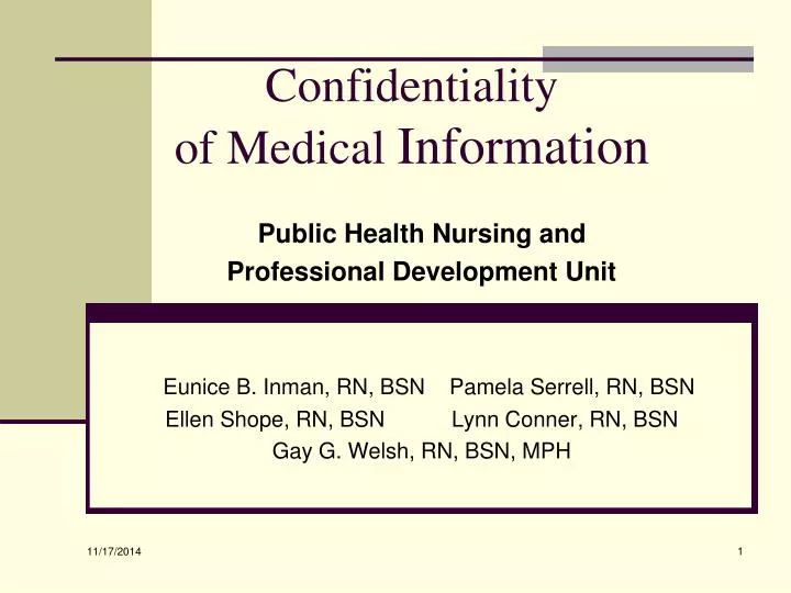 confidentiality of medical information