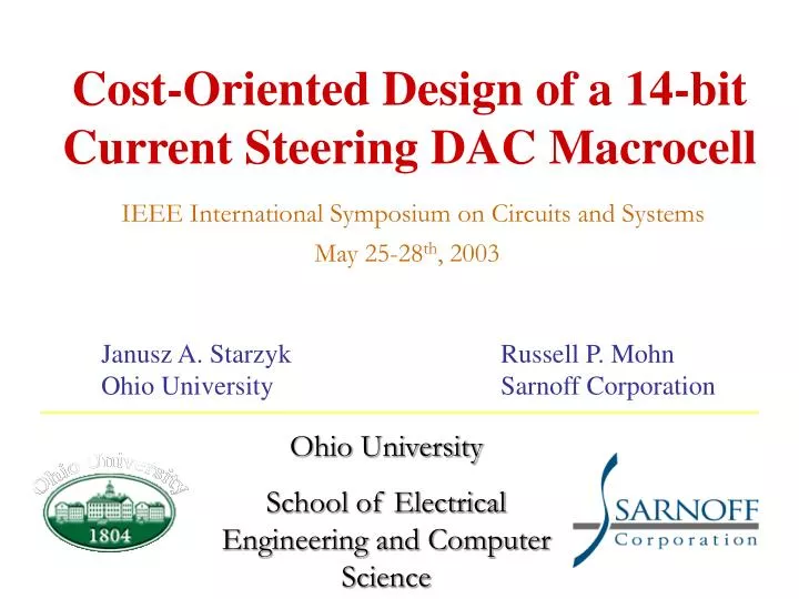 cost oriented design of a 14 bit current steering dac macrocell