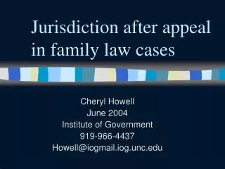 Jurisdiction after appeal in family law cases