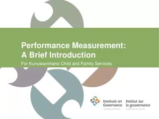 Performance Measurement: A Brief Introduction