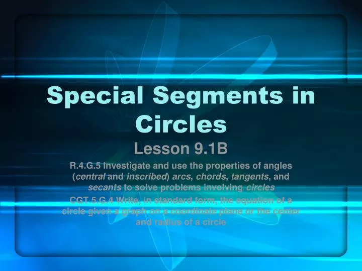 special segments in circles