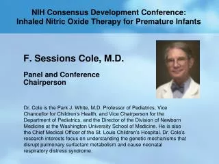 NIH Consensus Development Conference: Inhaled Nitric Oxide Therapy for Premature Infants