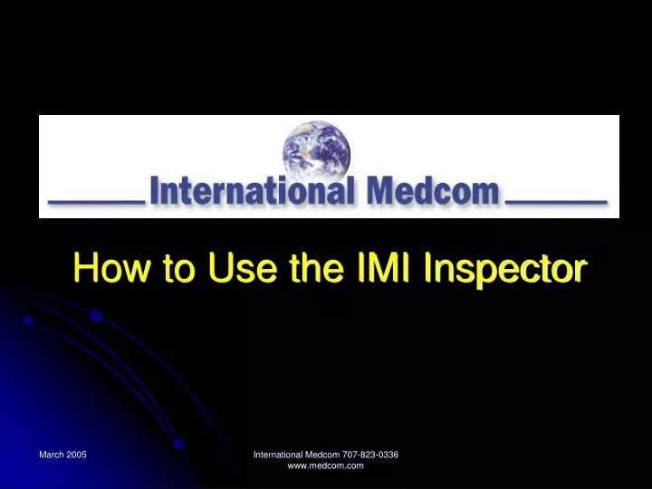 how to use the imi inspector