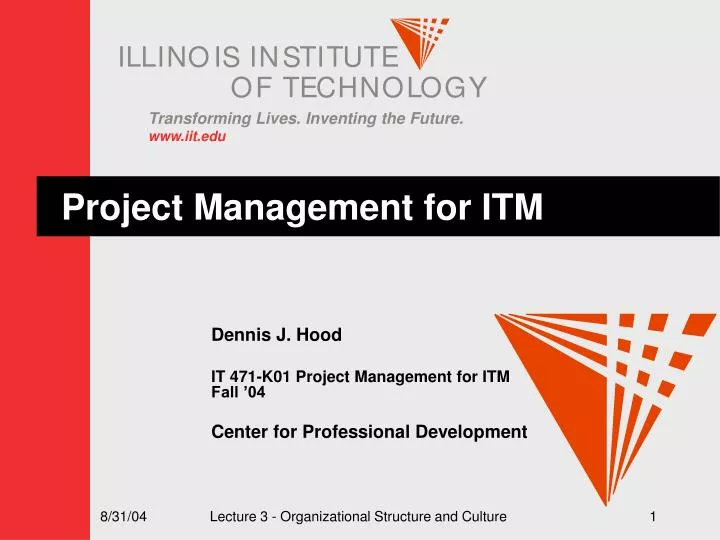 project management for itm