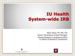 IU Health System-wide IRB