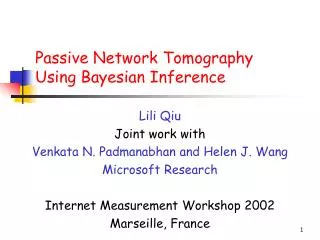 Passive Network Tomography Using Bayesian Inference